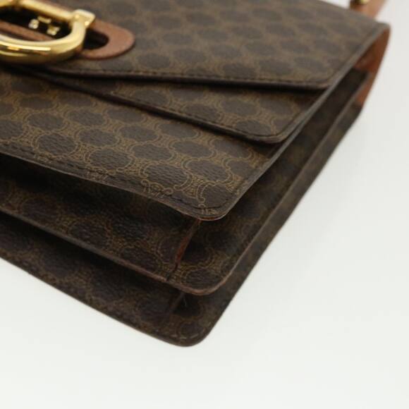 CELINE Macadam Canvas Hand Bag Pvc Leather Brown - Picture 8 of 16